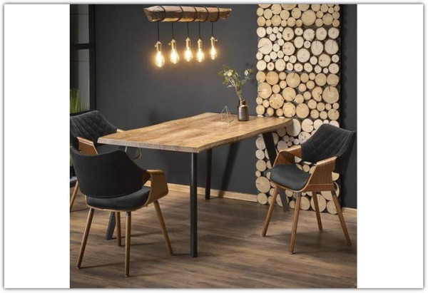 Стол обеденный Halmar DICKSON 120 раскладной (натуральный/черный)} заказать в Курске по цене 46 342 руб. с доставкой в Курск