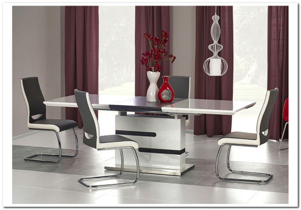 Стол обеденный Halmar MONACO, раскладной (белый/серый)} заказать в Курске по цене 75 146 руб. с доставкой в Курск