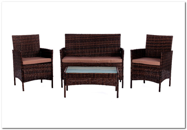 Лаундж сет (диван+2кресла+столик+подушки) (mod. 210013 А) искусственный ротанг темно-коричневый} заказать в Курске по цене 32 160 руб. с доставкой в Курск