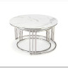 Комплект Halmar MERCURY 2, 2 стола журнальных (серебристый/белый мрамор)} заказать в Курске по цене 49 677 руб. с доставкой в Курск