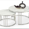 Комплект Halmar MERCURY 2, 2 стола журнальных (серебристый/белый мрамор)} заказать в Курске по цене 49 677 руб. с доставкой в Курск
