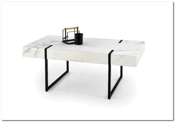Стол журнальный Halmar BLANCA белый мрамор/черный} заказать в Курске по цене 18 630 руб. с доставкой в Курск