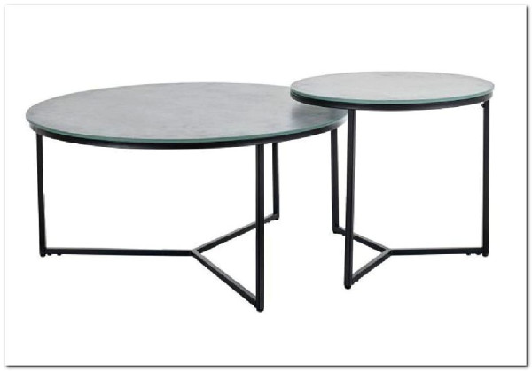 Комплект Signal PALERMO II, 2 стола журнальных (серый мрамор/черный)} заказать в Курске по цене 19 235 руб. с доставкой в Курск