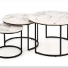 Комплект Halmar GILDA, 3 стола журнальных (белый мрамор/черный)} заказать в Курске по цене 20 798 руб. с доставкой в Курск