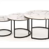 Комплект Halmar GILDA, 3 стола журнальных (белый мрамор/черный)} заказать в Курске по цене 20 798 руб. с доставкой в Курск