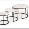 Комплект Halmar GILDA, 3 стола журнальных (белый мрамор/черный)} заказать в Курске по цене 20 798 руб. с доставкой в Курск