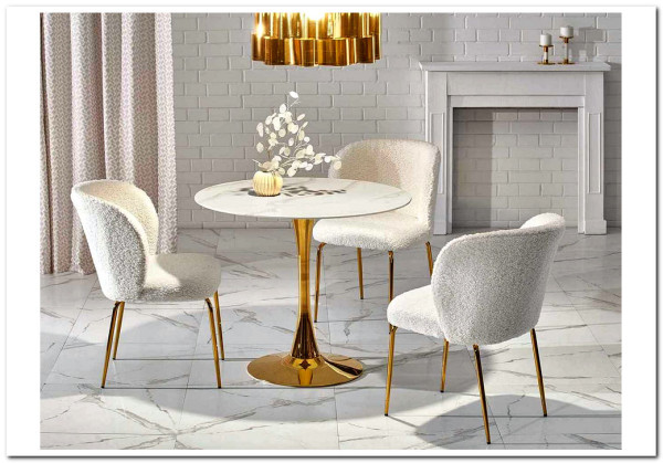 Стол обеденный Halmar CASEMIRO белый мрамор/золотой} заказать в Курске по цене 33 624 руб. с доставкой в Курск