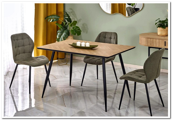 Стол обеденный Halmar BERTO 120 (натуральный/черный)} заказать в Курске по цене 19 638 руб. с доставкой в Курск