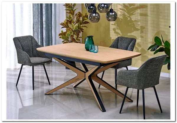 Стол обеденный Halmar JAMES 160 (натуральный/черный/натуральный)} заказать в Курске по цене 87 714 руб. с доставкой в Курск