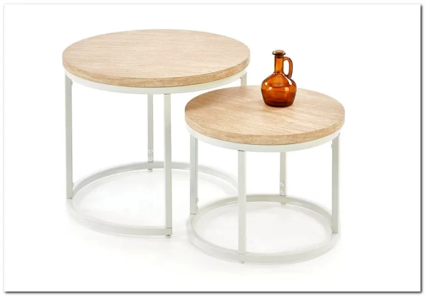 Комплект Halmar OREO (2 стола журнальных) (травертин/белый)} заказать в Курске по цене 14 926 руб. с доставкой в Курск