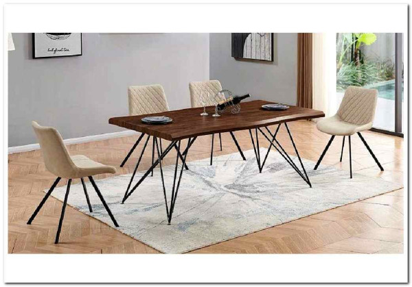 Стол T-1078 орех/матовый черный} заказать в Курске по цене 33 000 руб. с доставкой в Курск