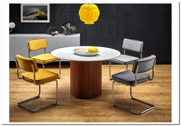 Стол обеденный Halmar BRUNO (белый мрамор/ореховый)} заказать в Курске по цене 71 718 руб. с доставкой в Курск