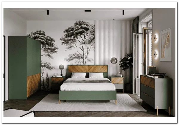 Спальня Siena дымчатый зеленый/дуб вотан BRW} заказать в Курске по цене 148 540 руб. с доставкой в Курск