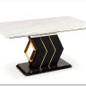 Стол обеденный Halmar VINCENZO 160 раскладной (белый мрамор/черный/золотой)} заказать в Курске по цене 107 891 руб. с доставкой в Курск