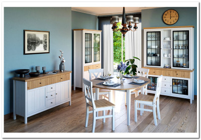 Стол обеденный раскладной Форест/Сканди 90/125 белый воск/антик