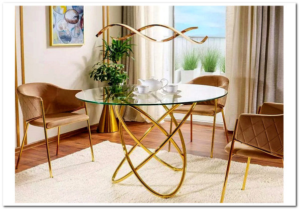 Стол обеденный Signal ORBIT 100 (прозрачный/золотой)} заказать в Курске по цене 32 490 руб. с доставкой в Курск