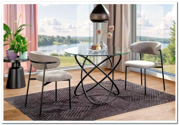 Стол обеденный Signal ORBIT 100 (прозрачный/черный)} заказать в Курске по цене 30 500 руб. с доставкой в Курск