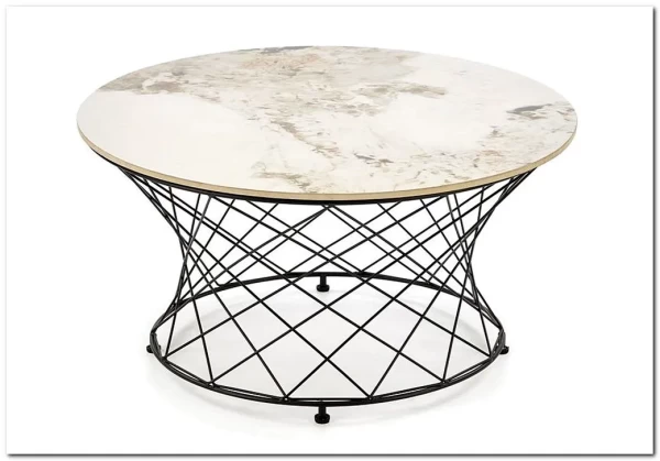Стол журнальный Halmar ALESSIA (бежевый мрамор/черный)} заказать в Курске по цене 25 896 руб. с доставкой в Курск