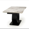 Стол обеденный Halmar FERNANDO 160 раскладной (белый мрамор/черный)} заказать в Курске по цене 117 976 руб. с доставкой в Курск