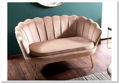 Диван SIGNAL CAMELLIA 2 Velvet Bluvel 28 (бежевый/золотой)