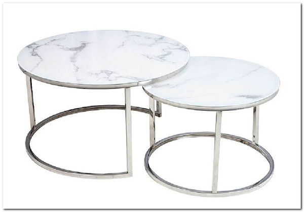 Комплект Signal ATLANTA B, 2 стола журнальных (эффект белого мрамора/хром)} заказать в Курске по цене 29 735 руб. с доставкой в Курск