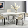 Стол обеденный Halmar VIVALDI 160 раскладной (белый мрамор/белый)} заказать в Курске по цене 87 463 руб. с доставкой в Курск