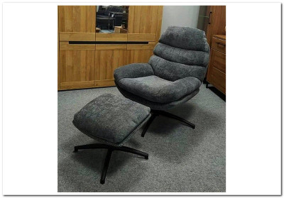 Кресло HALMAR DARIO серый/черный