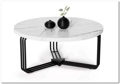 Стол журнальный Halmar ANTICA (белый мрамор/черный)