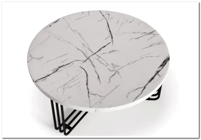 Стол журнальный Halmar ANTICA (белый мрамор/черный)