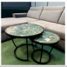 Комплект Halmar INES, 2 стола журнальных (зеленый мрамор/черный)} заказать в Курске по цене 13 826 руб. с доставкой в Курск