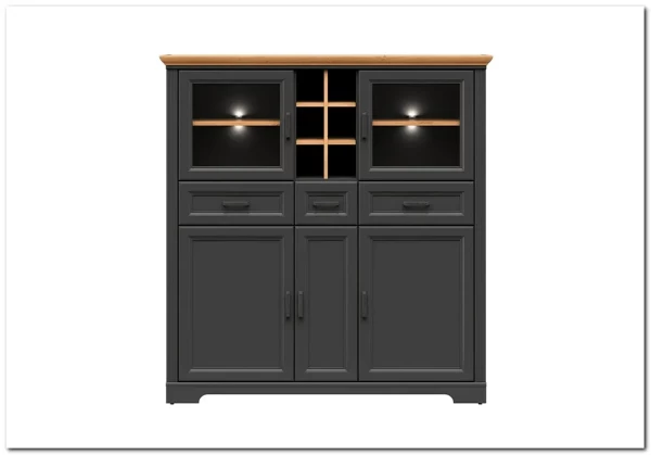 Шкаф Жасмин REG2W3D3S (Графит/Дуб артизан) BRW} заказать в Курске по цене 55 440 руб. с доставкой в Курск