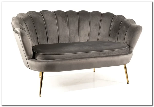 Диван SIGNAL CAMELLIA 2 Velvet Bluvel 14 (серый/золотой)} заказать в Курске по цене 42 092 руб. с доставкой в Курск