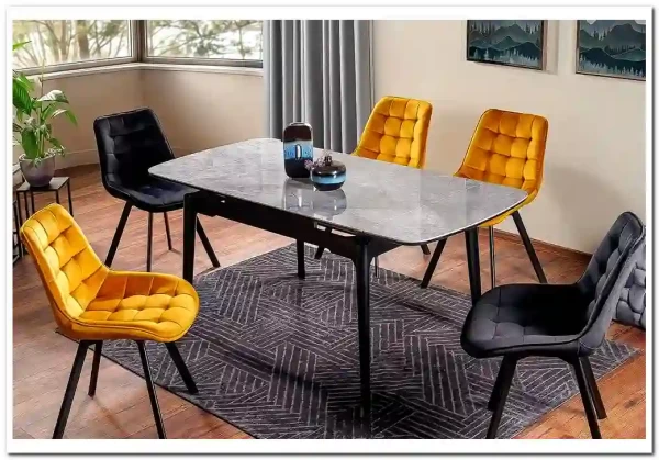 Стол обеденный Signal SENTO 120 (серый лак/черный)} заказать в Курске по цене 59 614 руб. с доставкой в Курск