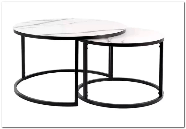Комплект Signal ATLANTA C, 2 стола журнальных (эффект белого мрамора/черный мат)} заказать в Курске по цене 28 333 руб. с доставкой в Курск