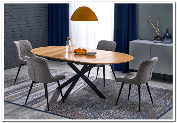 Стол обеденный Halmar ACORD раскладной (натуральный/черный)} заказать в Курске по цене 62 487 руб. с доставкой в Курск