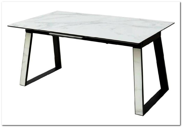 Стол Франк 160 БЕЛЫЙ МРАМОР, стекло / БЕЛЫЙ МРАМОР - ЧЕРНЫЙ} заказать в Курске по цене 45 540 руб. с доставкой в Курск