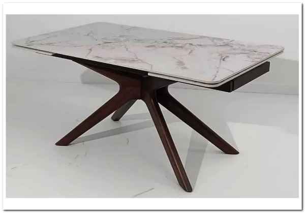 Стол EDER 160 GLOSS COLD JADE SOLID CERAMIC / Орех, ®DISAUR} заказать в Курске по цене 89 600 руб. с доставкой в Курск