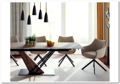 Стул кухонный Signal AZALIA Velvet Bluvel 30 поворотный (светло-бежевый/черный)