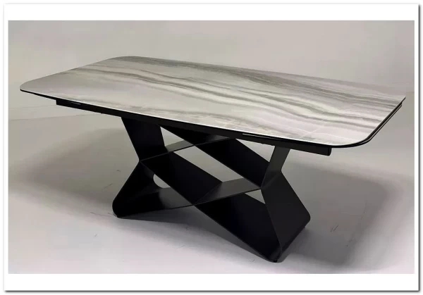 Стол ABSALON 180 ICE AGATE, керамика, стекло / Шоколадное золото каркас, ®DISAUR} заказать в Курске по цене 109 700 руб. с доставкой в Курск