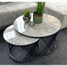 Комплект Halmar FLAMINGO, 2 стола журнальных (серый мрамор/черный)} заказать в Курске по цене 35 145 руб. с доставкой в Курск
