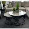 Комплект Halmar FLAMINGO, 2 стола журнальных (серый мрамор/черный)} заказать в Курске по цене 35 145 руб. с доставкой в Курск