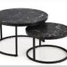 Комплект Halmar JAVA, 2 стола журнальных (черный мрамор/черный)} заказать в Курске по цене 15 623 руб. с доставкой в Курск