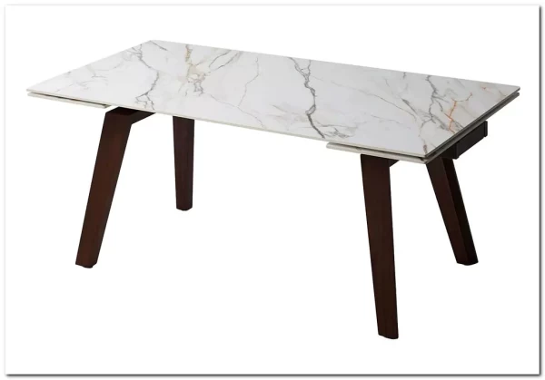 Стол BETIS 180 MATTE GILDED WHITE SOLID CERAMIC / Орех, ®DISAUR} заказать в Курске по цене 91 900 руб. с доставкой в Курск