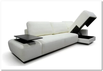 Угловой диван Бостон с малым крайним баром и оттоманкой Other Life