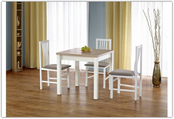 Стол обеденный GRACJAN Halmar раскладной дуб сонома/белый} заказать в Курске по цене 26 904 руб. с доставкой в Курск