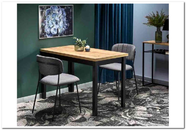 Стол обеденный Halmar COBALT дуб вотан/черный} заказать в Курске по цене 21 108 руб. с доставкой в Курск