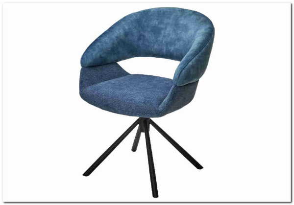 Стул EMBER 360 град. поворот. 7525-56 Синий, велюр/ ENJOY-315 Синий, ткань/ Черный, ®DISAUR} заказать в Курске по цене 11 200 руб. с доставкой в Курск