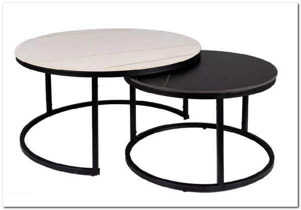 Комплект Signal FERRANTE B, 2 стола журнальных (белый мат/черный мат/черный мат)} заказать в Курске по цене 23 670 руб. с доставкой в Курск