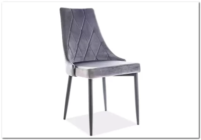 Стул кухонный SIGNAL TRIX B VELVET (серый/черный мат)