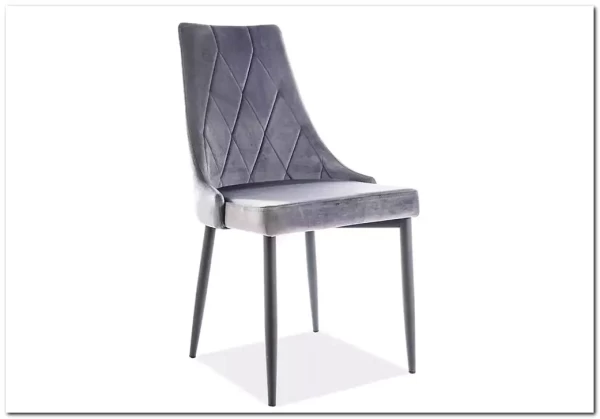 Стул кухонный SIGNAL TRIX B VELVET (серый/черный мат)} заказать в Курске по цене 12 641 руб. с доставкой в Курск
